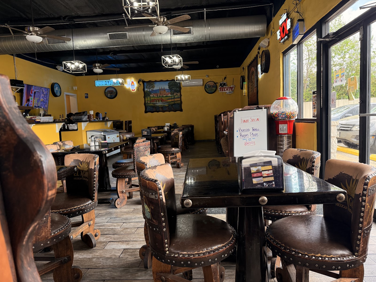 El Agave dining room in Blanco, Texas